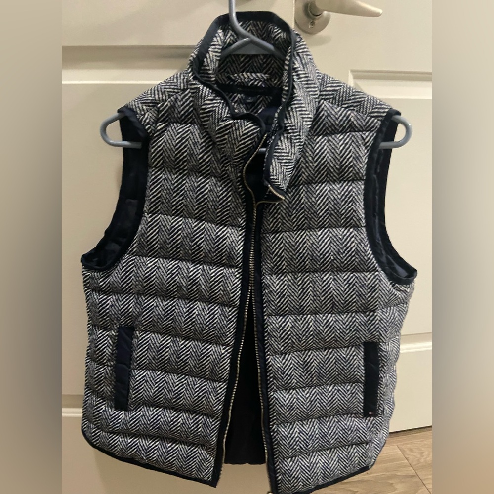 Tommy Hilfiger Womens Navy Herringbone Vest